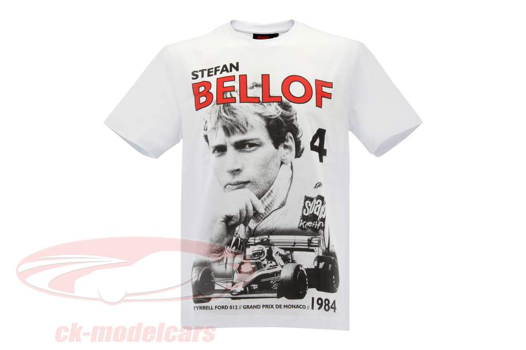Stefan Bellof T-Shirt Podium GP Monaco 1984 weiß / rot / schwarz