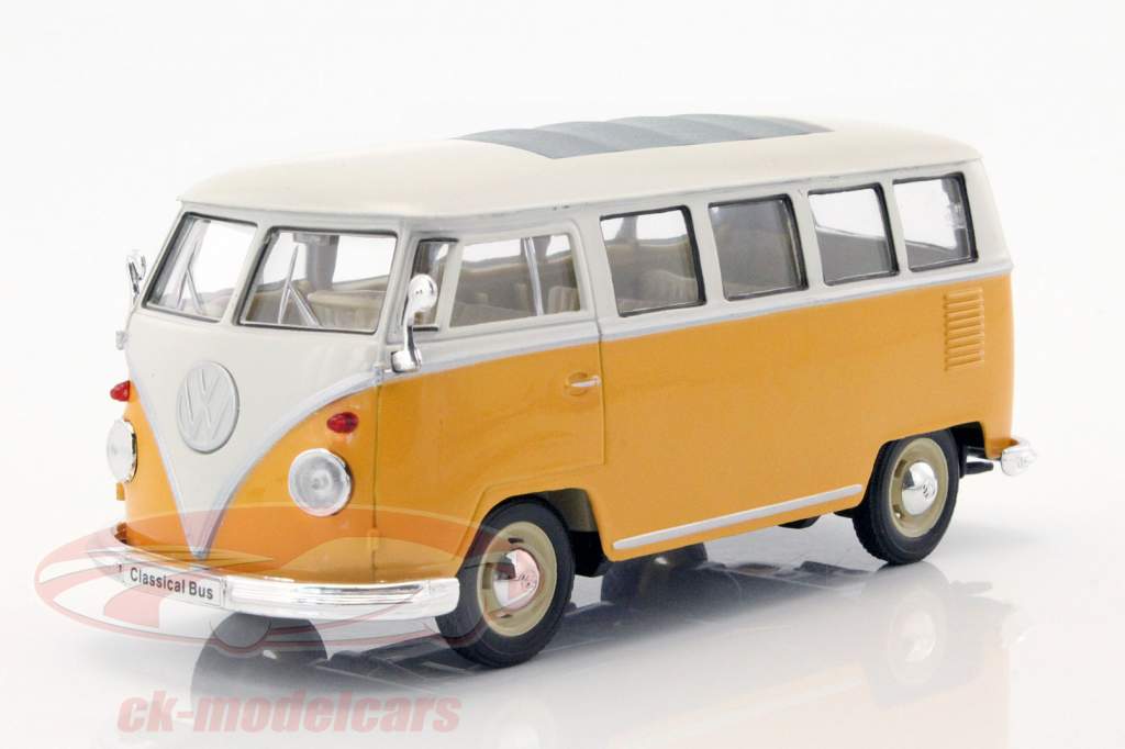 新品 1963 Volkswagen Bus フォルクスワーゲンバス WELLY Welly 1:24 Volkswagen VW T1 バス 年 1963 黄色 / 白 22095W