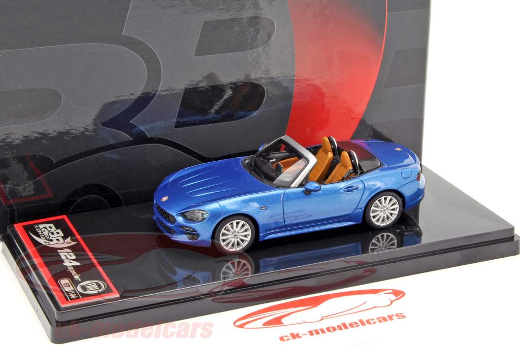 BBR Models 1:43 Fiat 124 Spider Convertible blue metallic BBRC181D