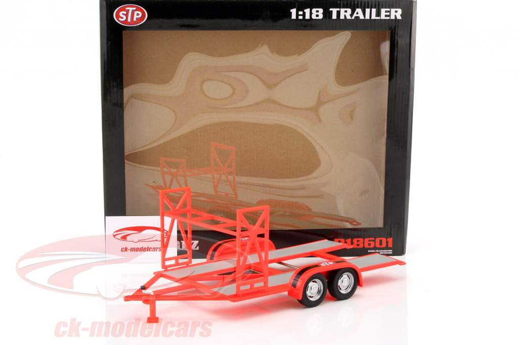 Car-Trailer STP rosso / nero / grigio 1:18 Replicarz
