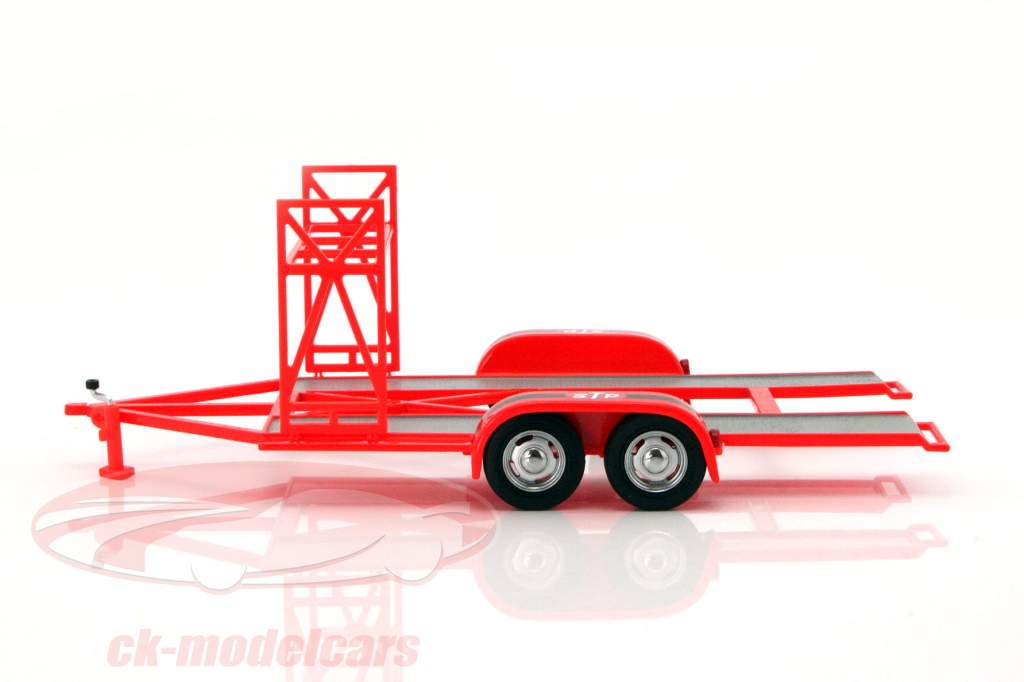 Car-Trailer STP rosso / nero / grigio 1:18 Replicarz