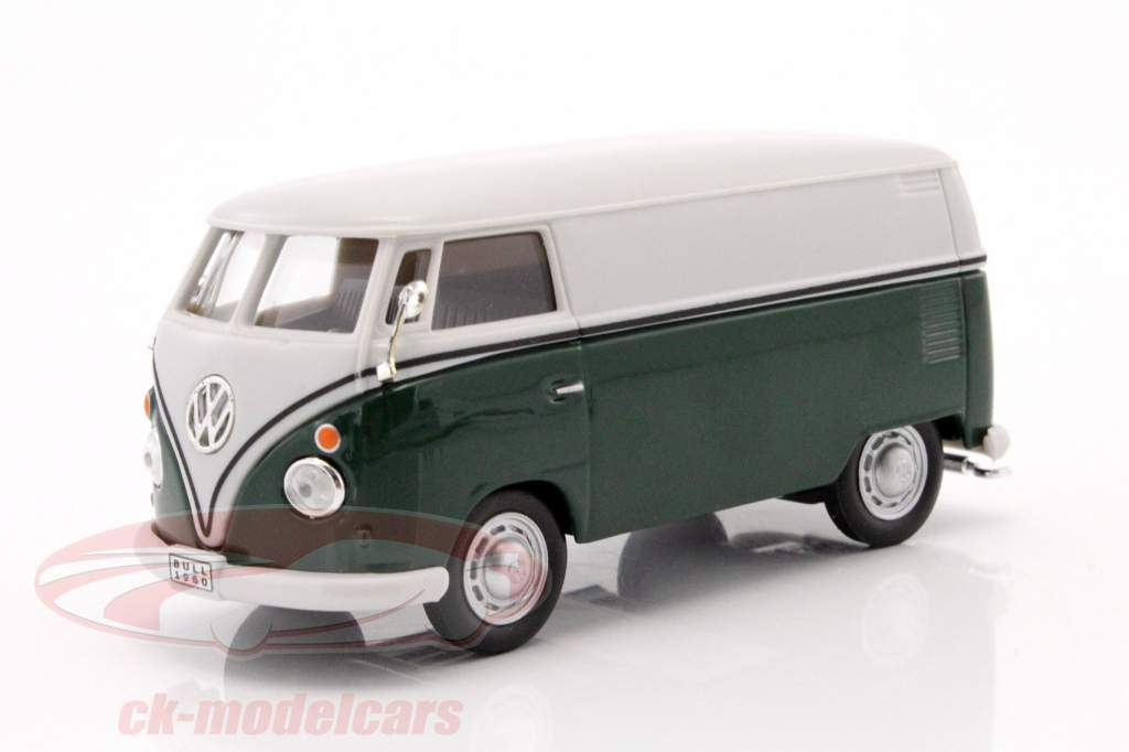 Volkswagen VW T1 Kastenwagen dunkelgrün / weiß 1:43 Cararama