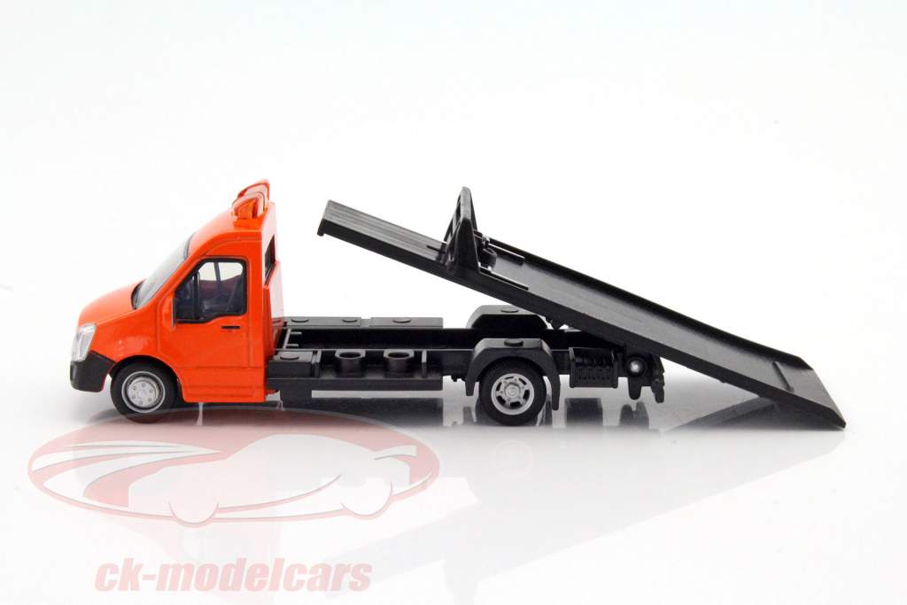 Mini Cooper S with Flatbed transporter orange 1:43 Bburago