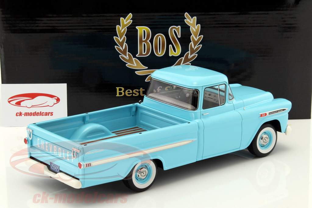 Chevrolet Apache Pickup année de construction 1959 bleu clair 1:18 BoS-Models