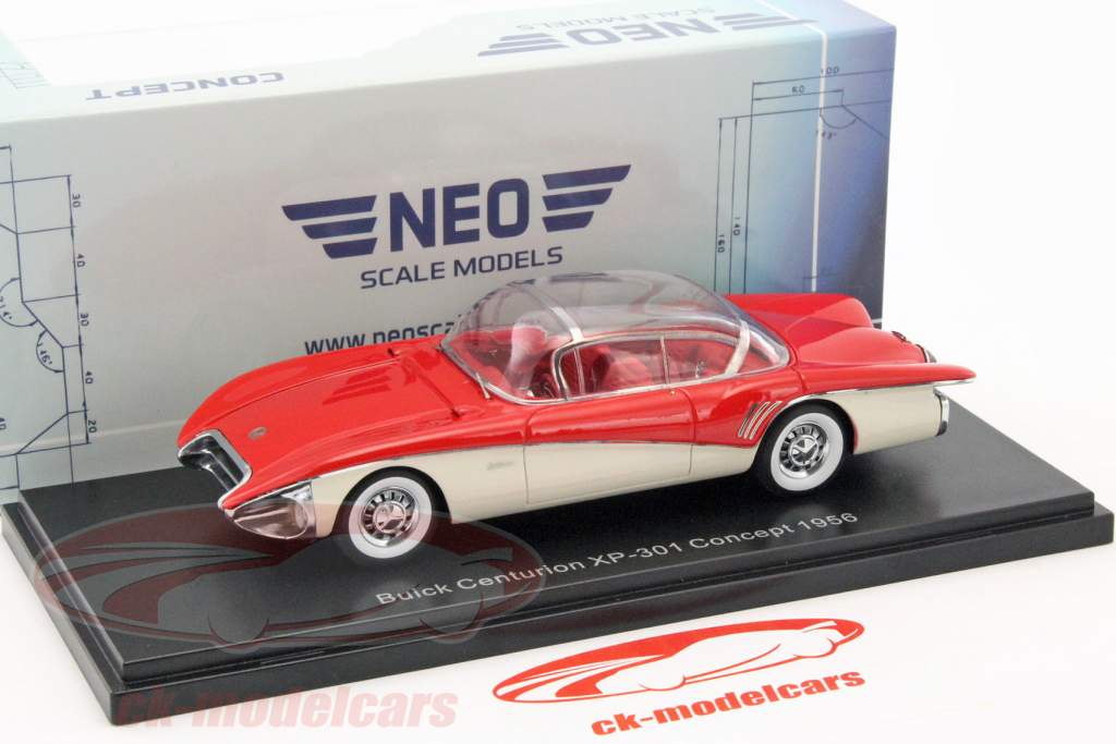 Buick Centurion XP-301 Concept 建造年份 1956 红 / 奶油 白 1:43 Neo