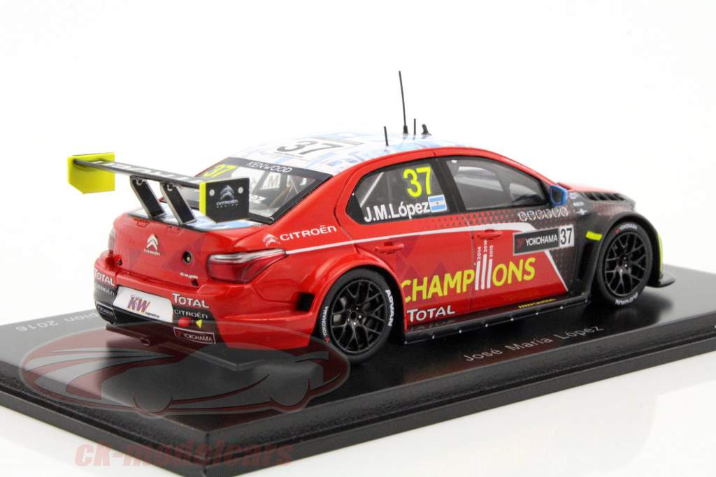 Citroen C-Elysee WTCC #37 mundo campeão Race de Qatar 2016 Lopez 1:43 Spark