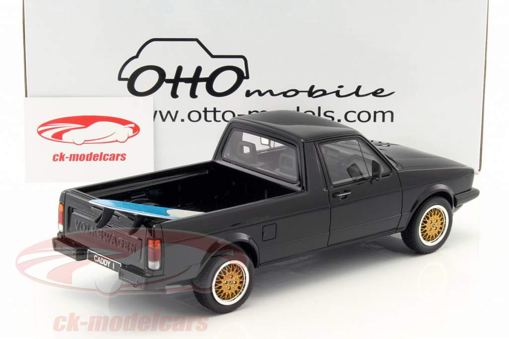 Volkswagen VW Golf Caddy Pick Up とともに ブルー サーフボード 築 1979 黒 1:18 OttOmobile