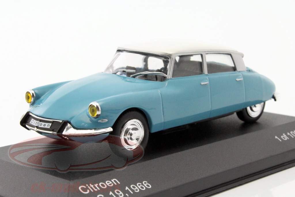 Citroen DS 19 année de construction 1966 bleu clair / blanc 1:43 WhiteBox