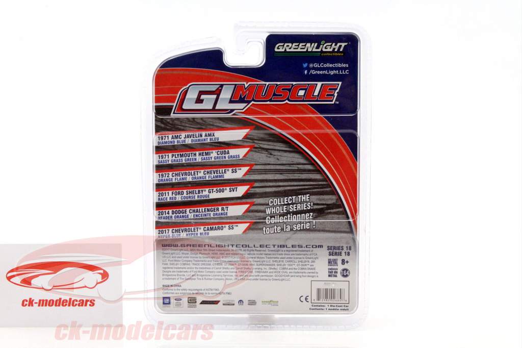 Chevrolet Camaro SS year 2017 blue 1:64 Greenlight