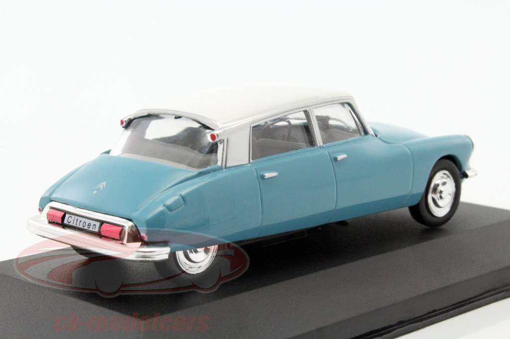 Citroen DS 19 建造年份 1966 淡蓝色 / 白 1:43 WhiteBox