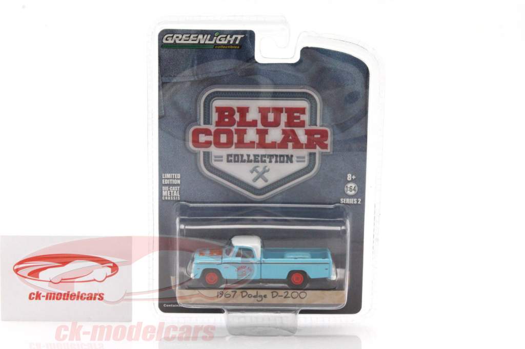 Dodge D-200 année de construction 1967 turquoise 1:64 Greenlight