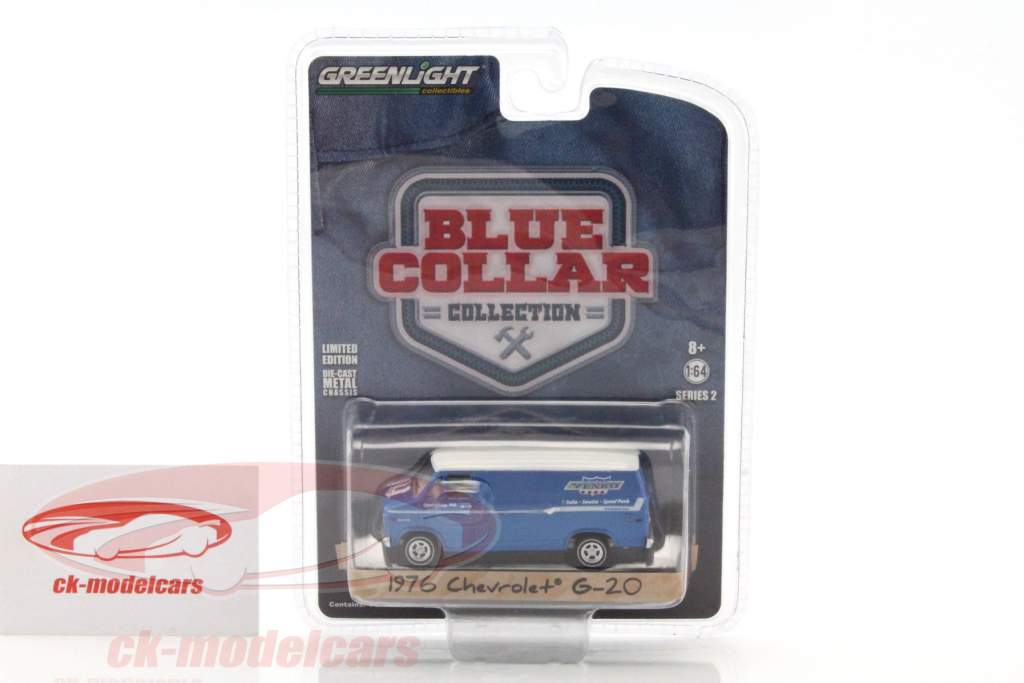 Chevrolet G-20 année de construction 1976 bleu 1:64 Greenlight