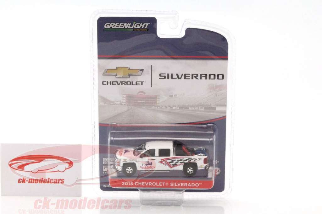 Chevrolet Silverado Baujahr 2015 Safety Car weiß 1:64 Greenlight