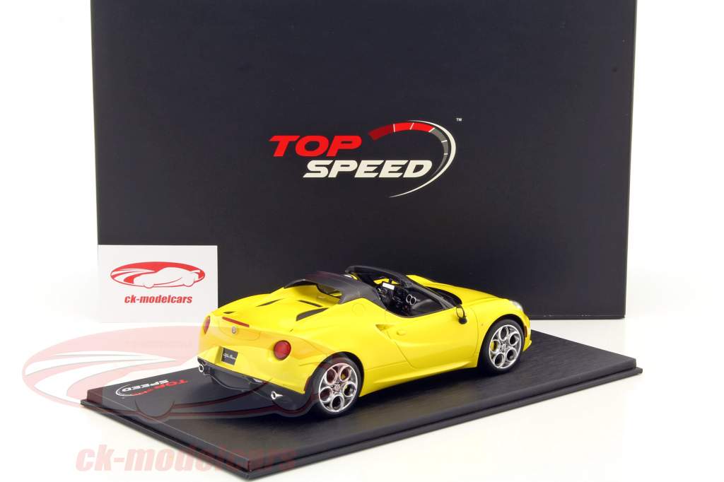 Alfa Romeo 4C Spider prototipo giallo 1:18 TrueScale