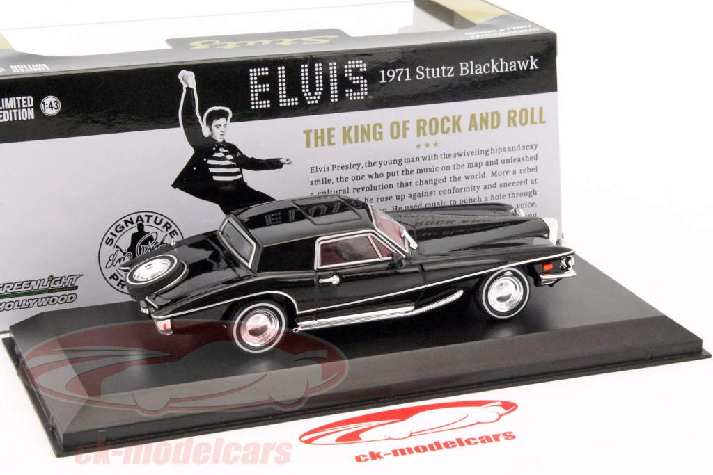 Stutz Blackhawk Elvis Presley 建造年份 1971 黑 1:43 Greenlight