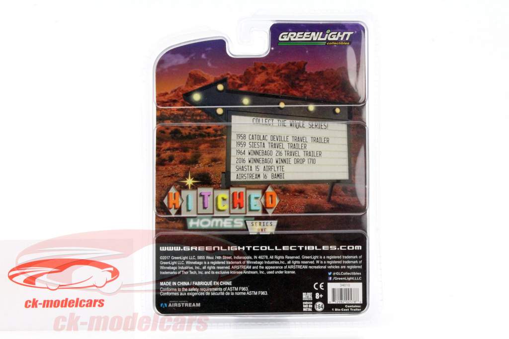 Shasta Airflyte année de construction 2015 blanc / pourpre 1:64 Greenlight