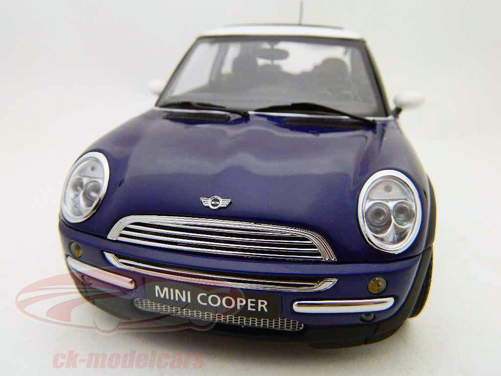 Mini Cooper modèle 2001 bleu et blanc / bleu-blanc 1:18 Kyosho