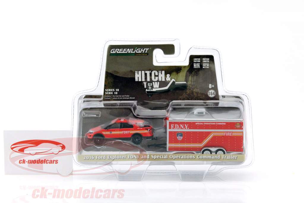 Ford Explorer FDNY mit Kommandozentrale rot 1:64 Greenlight