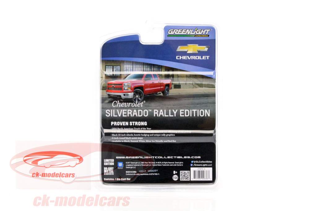 Chevrolet Silverado Rallye Edition Год постройки 2015 красный / черный 1:64 Greenlight