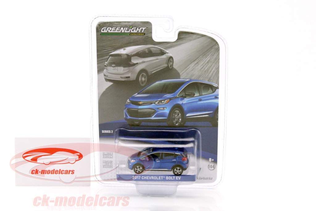Chevrolet Bolt EV año de construcción 2017 azul 1:64 Greenlight