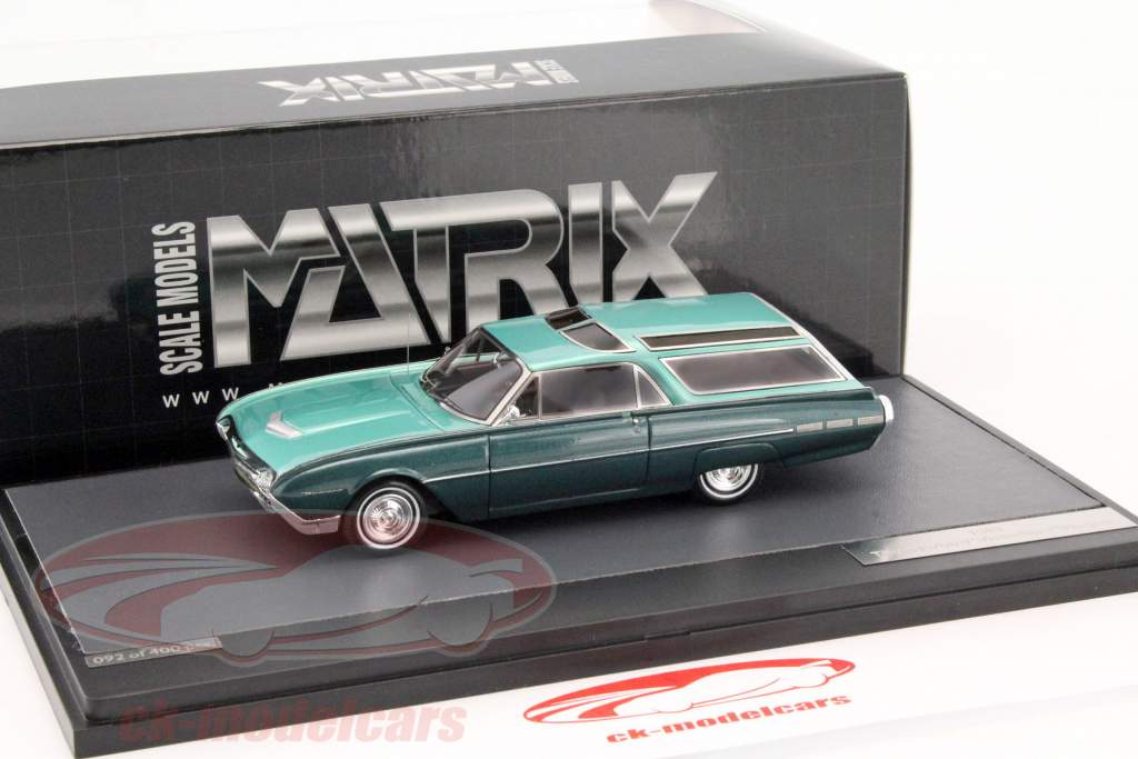 Ford Thunderbird Wagon année de construction 1962 vert 1:43 Matrix