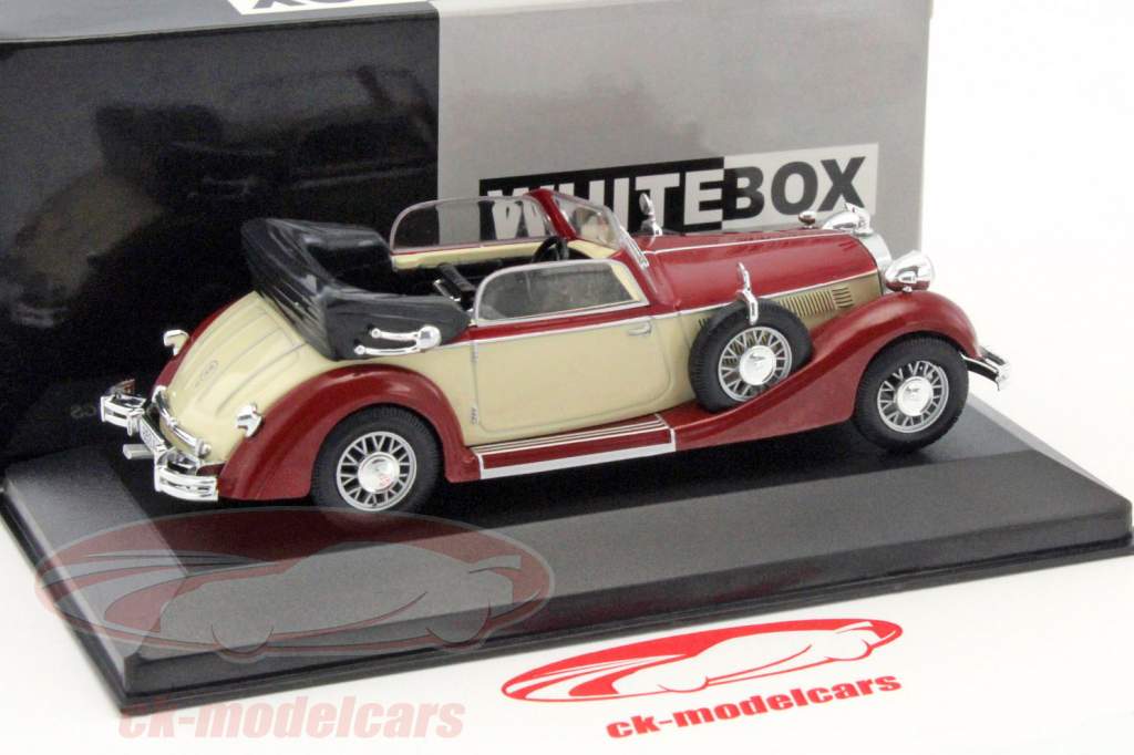 Horch 853A Cabriolet purper / beige 1:43 WhiteBox
