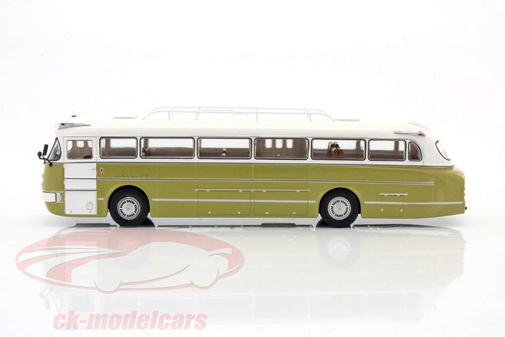 Ikarus 66 bus année de construction 1972 blanc / brillant olive 1:43 Ixo