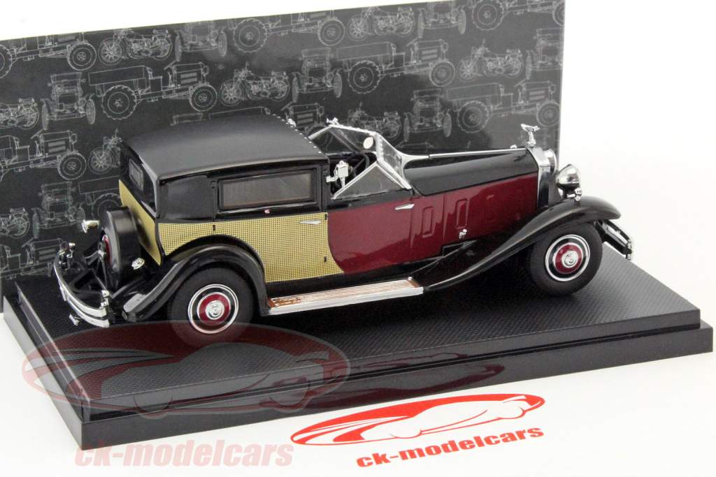 Rolls Royce Phantom II Construction year 1933 ruby red / black / gold 1:43 Dongguan