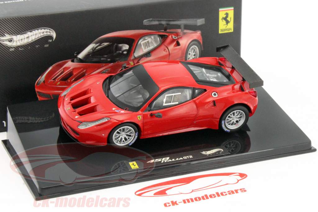 Ferrari 458 GT2 Plain Body Launch Version red 1:43 HotWheels Elite