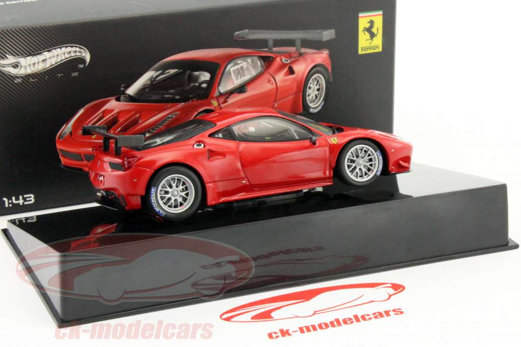 Ferrari 458 GT2 Plain Body Launch Version red 1:43 HotWheels Elite