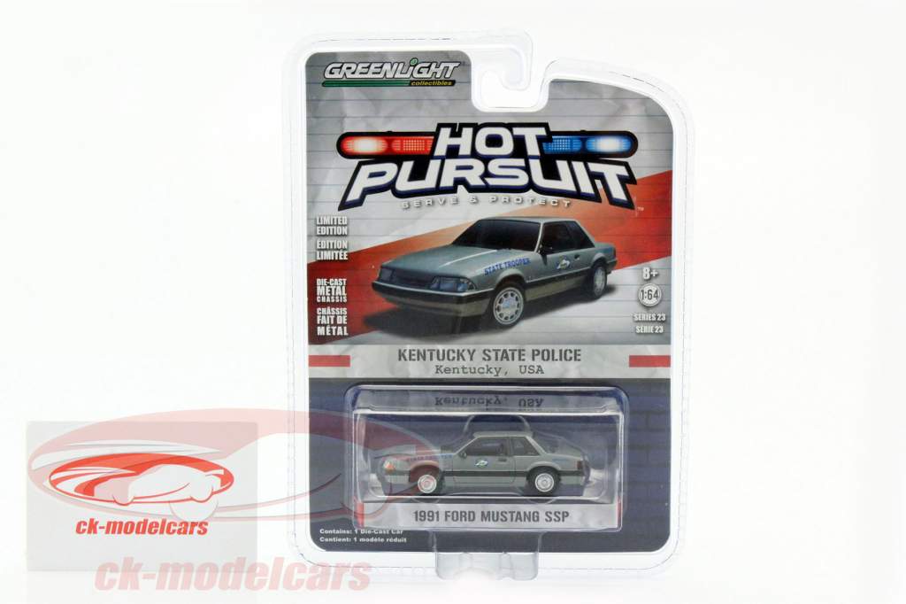 Ford Mustang SSP 建造年份 1991 Kentucky State Police 灰色 1:64 Greenlight