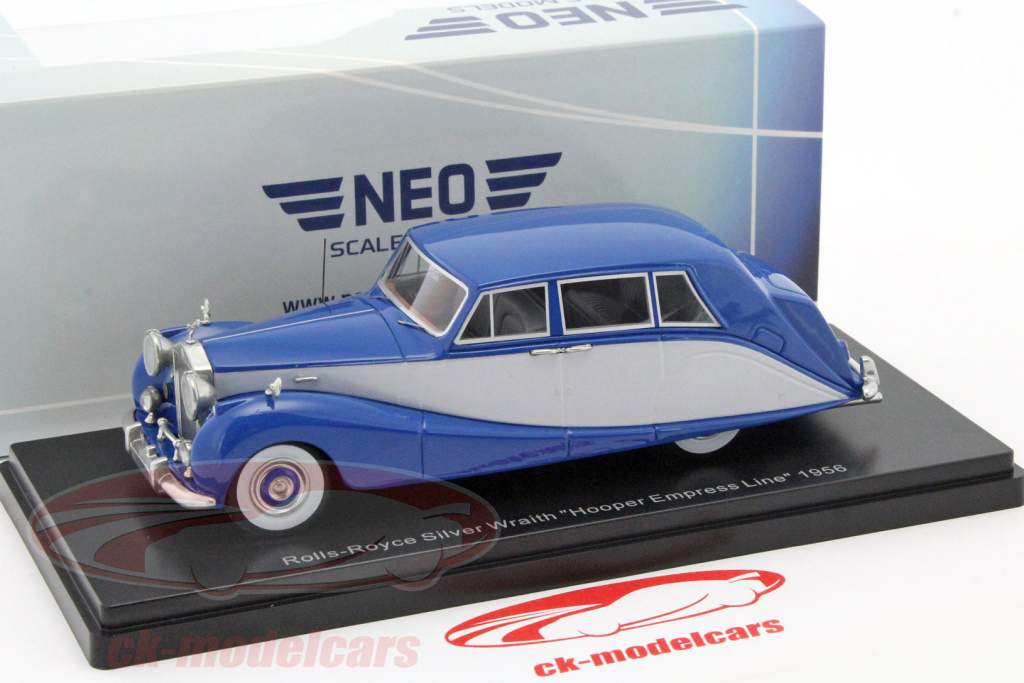 Rolls Royce Silver Wraith Hooper Empress Line 建造年份 1956 蓝 / 浅灰色 1:43 Neo