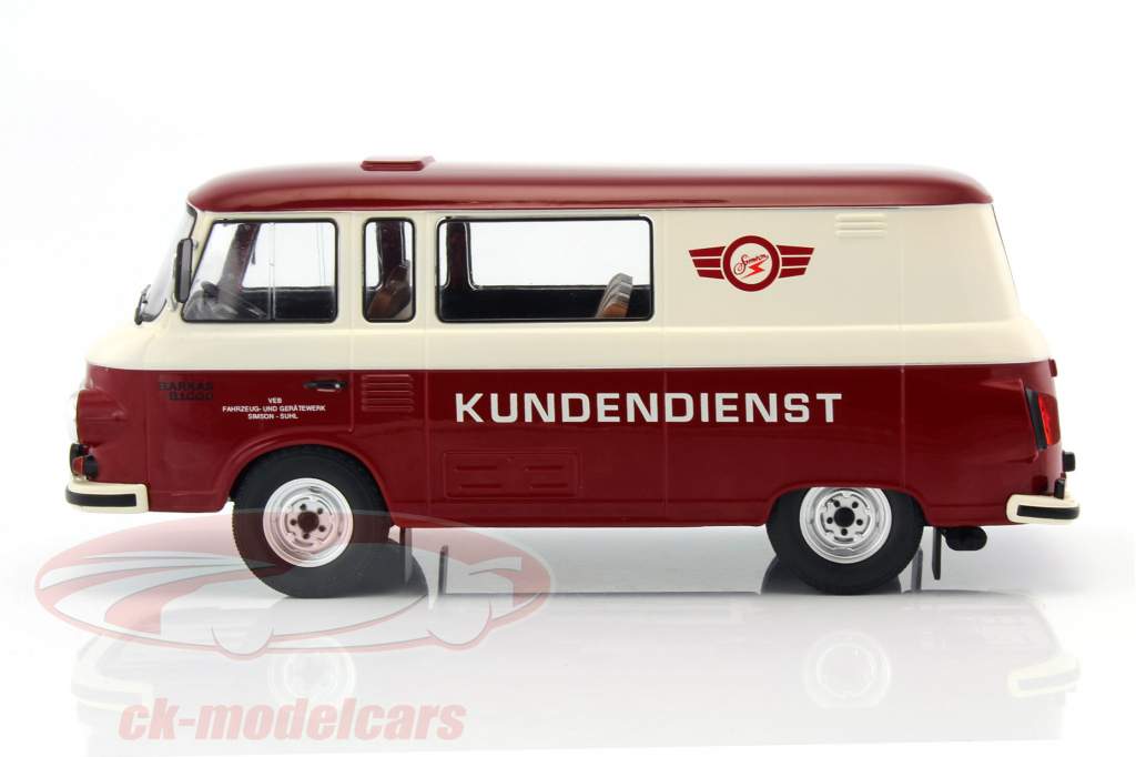 Barkas B1000 Половина автобуса Simson Обслуживание клиентов красный / крем белый 1:18 ModelCar Group
