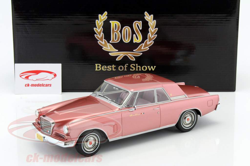 Studebaker Gran Turismo Hawk année de construction 1963 rose métallique 1:18 BoS-Models