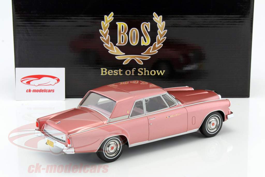Studebaker Gran Turismo Hawk 建造年份 1963 粉红色 金属的 1:18 BoS-Models
