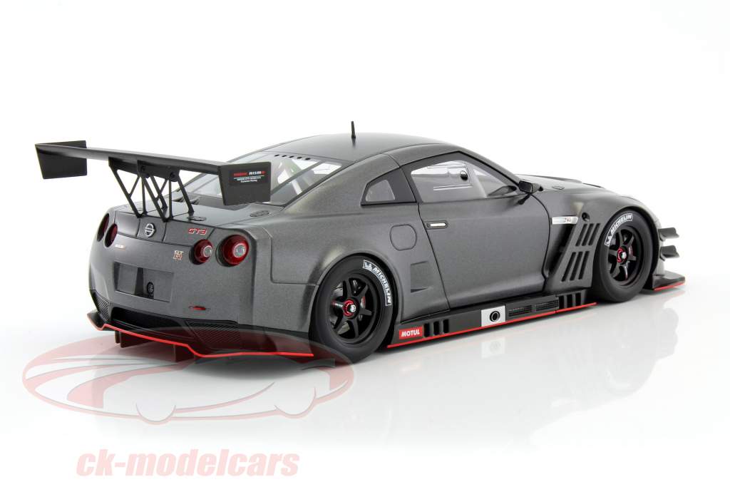 Nissan GT-R Nismo GT3 jaar 2015 mat donker grijs 1:18 AUTOart