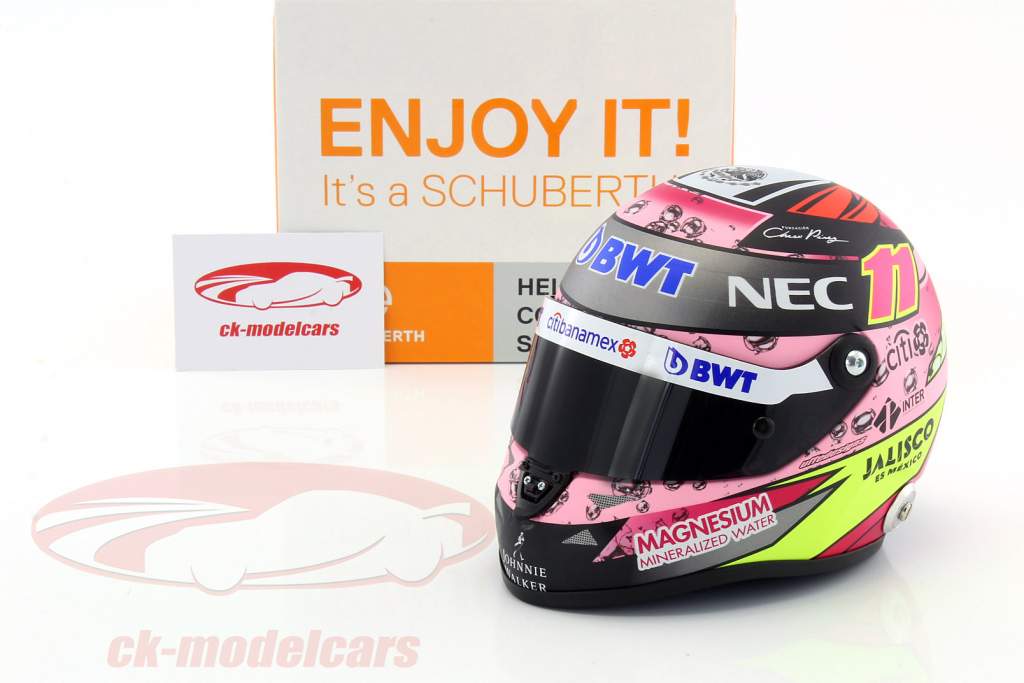 Sergio Perez Force India VJM10 formule 1 2017 helm 1:2 Schuberth
