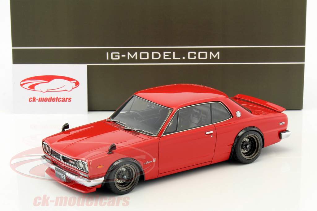 Nissan Skyline 2000 GT-R (KPGC10) rød 1:18 Ignition Model