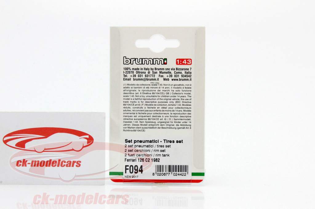 conjunto neumático y llantas 1:43 Brumm