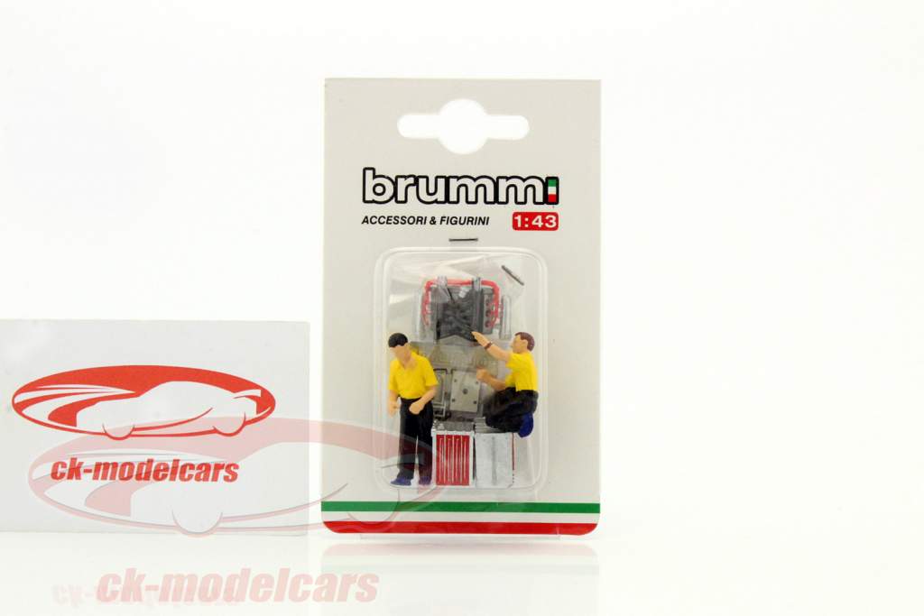 Motor kit: 2 mekaniker og tilbehør 1:43 Brumm