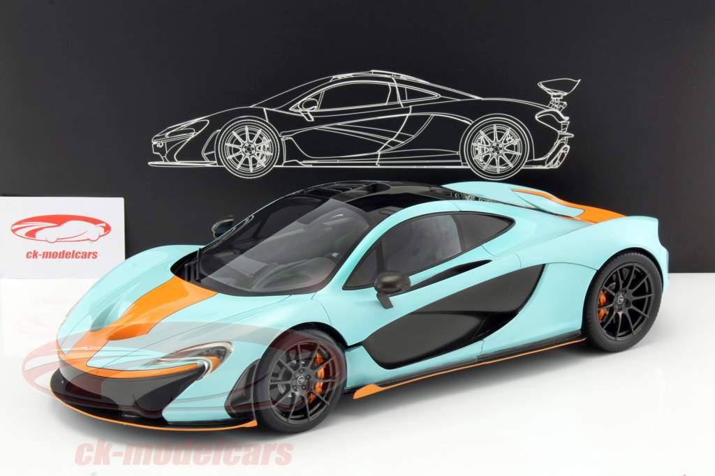 McLaren P1 année de construction 2014 Gulf Version bleu / orange 1:12 TrueScale