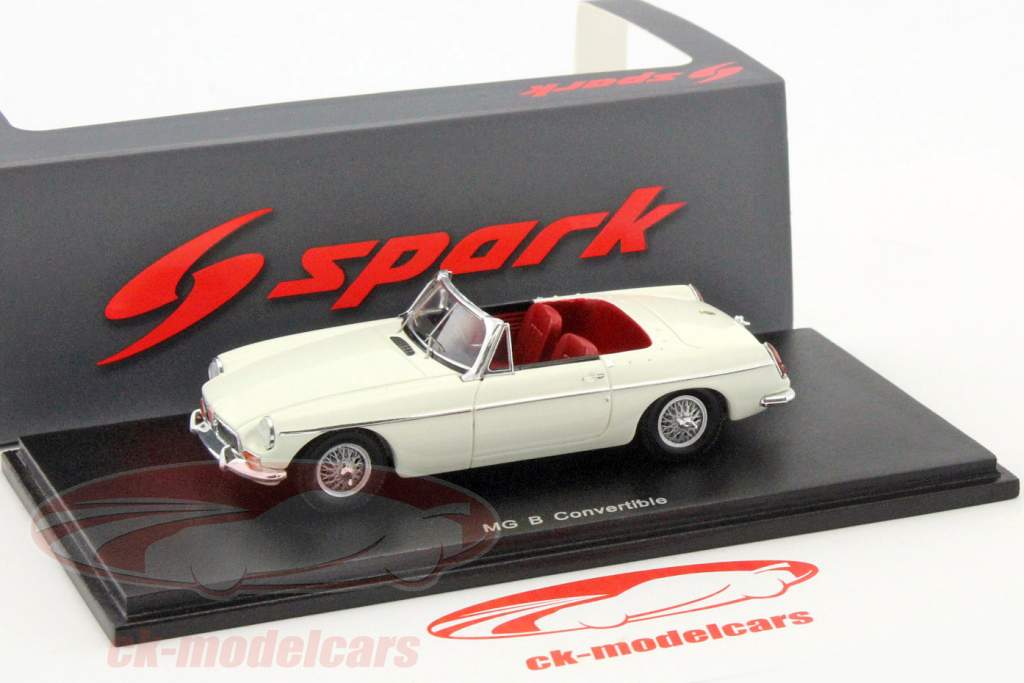 MG B converteerbaar Bouwjaar 1966 wit 1:43 Spark