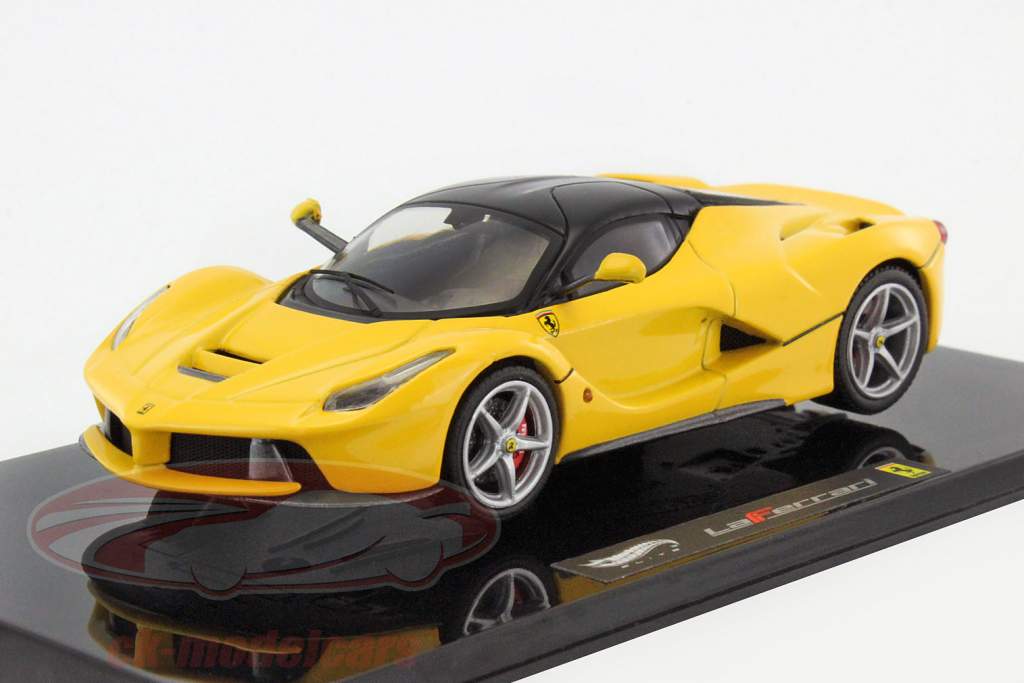 Ferrari LaFerrari Jaar 2013 geel 1:43 HotWheels Elite