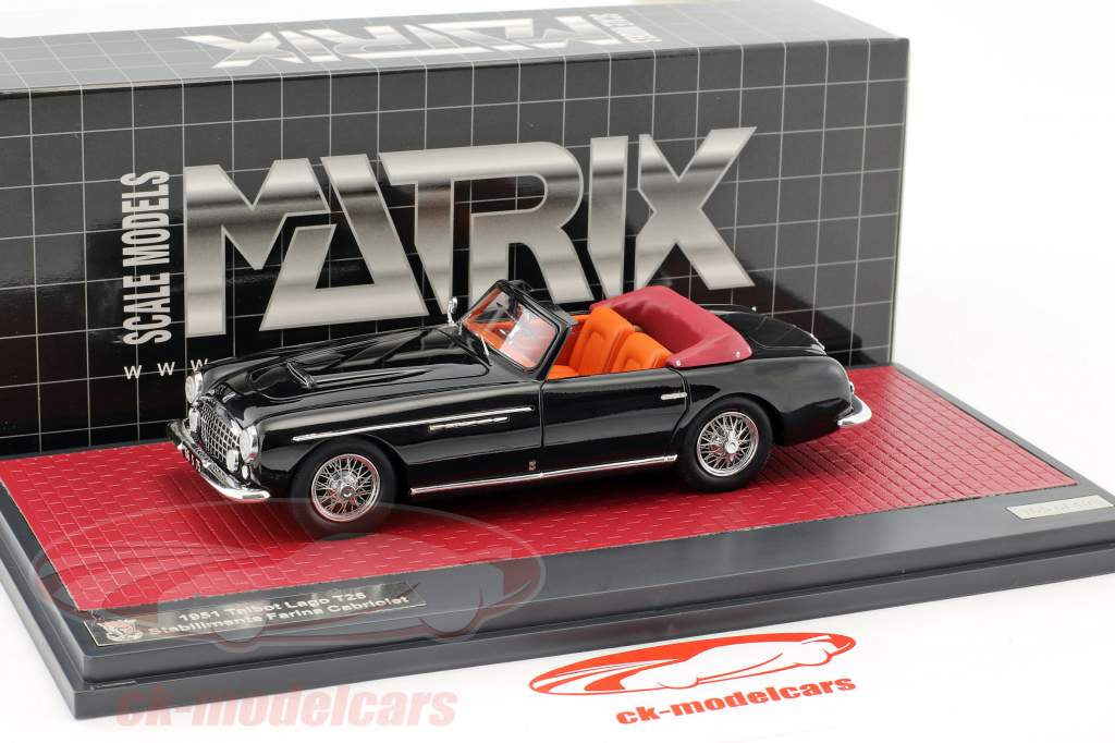 Talbot Lago T26 Stabilimente Farina Cabriolet year 1951 black 1:43 Matrix