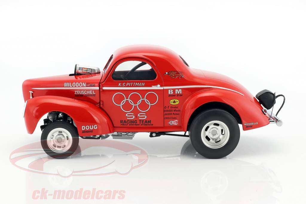 Willys Gasser Team S&S année de construction 1941 rouge 1:18 GMP