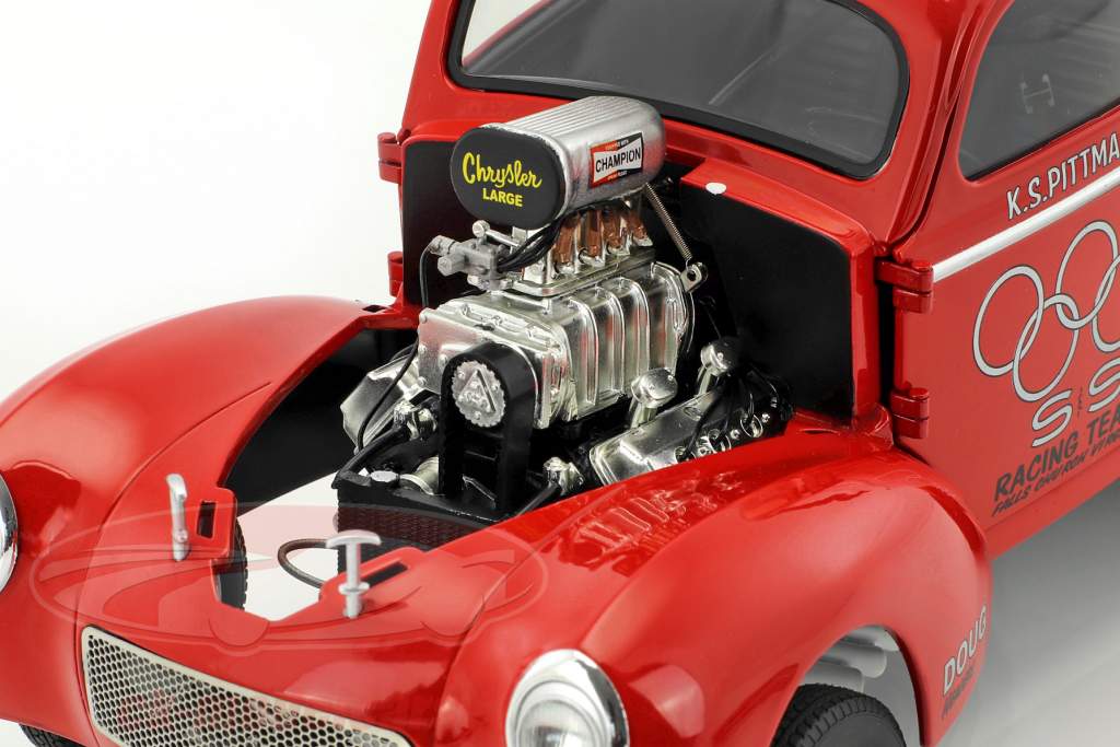 Willys Gasser Team S&S année de construction 1941 rouge 1:18 GMP