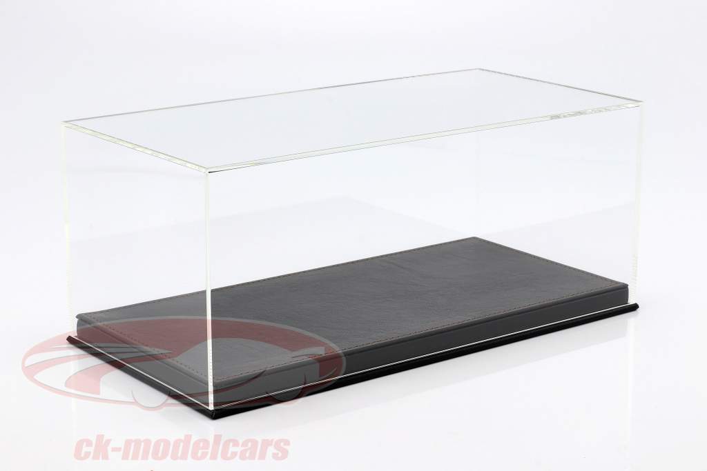 Haute qualité vitrine avec plaque de base en dehors de cuir pour maquette des voitures dans échelle 1:18 noir SAFE