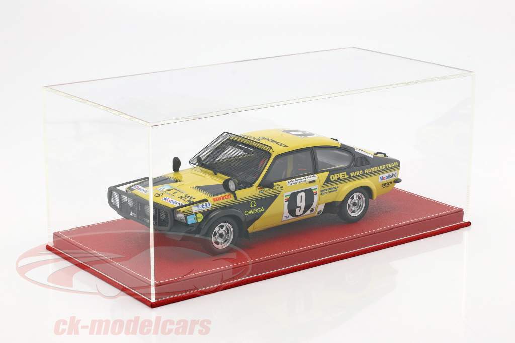 Alta qualidade mostruário com placa de base Fora do couro para modelo carros dentro escala 1:18 vermelho SEGURO