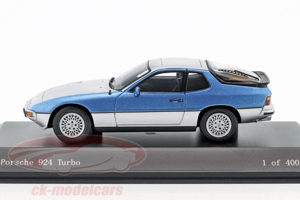 Porsche 924 Turbo Bicolor bleu / argent 1:43 Spark