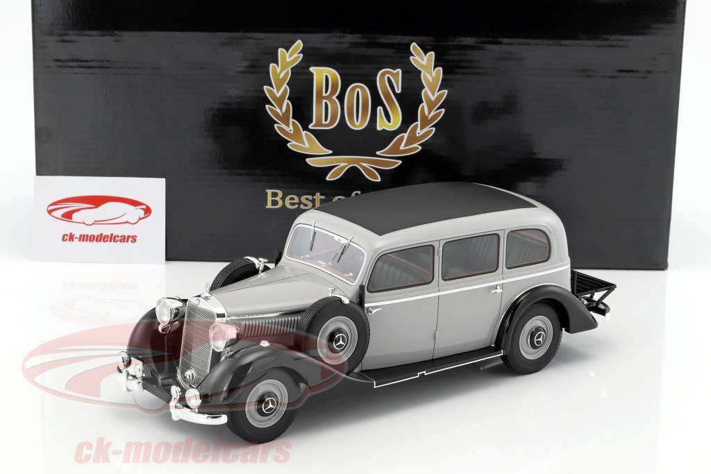 Mercedes-Benz 260D Pullman Opførselsår 1937 lysegrå / sort 1:18 BoS-Models